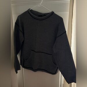 Route 66 Gray Knit Sweater with Pocket Size M